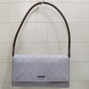 GUCCI グッチ 01235 000926 GGキャンバス レザー ハンドバッグ ワンショルダーバッグ パープル × ブラウン系 シルバー金具