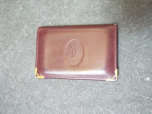 カルティエ　マストライン　ボルドー　カードケース　パスケース