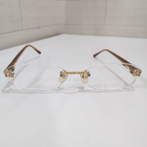 シャネル　フチなし　メガネ　度入り　